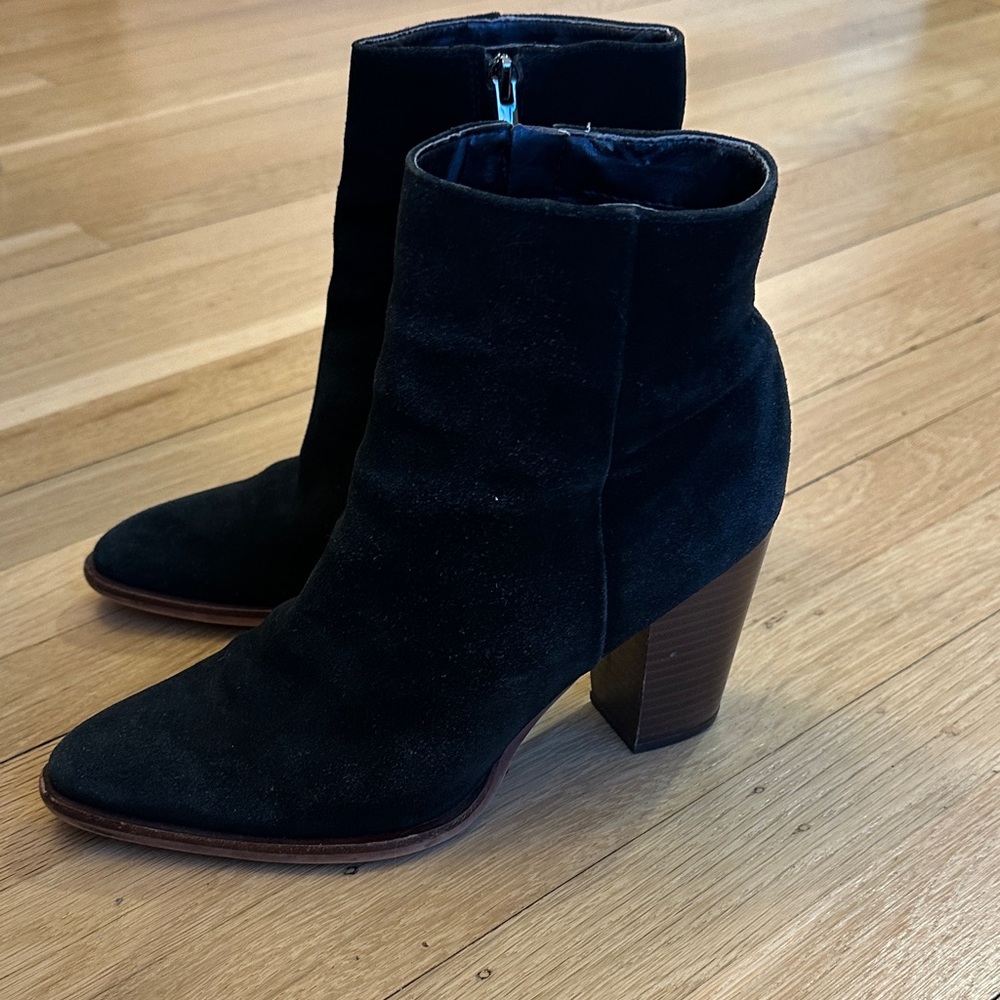 Sam Edelman Black Suede Ankle Boots